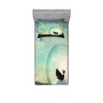 thumbnail image 1 of Ambesonne Nature Fitted Sheet & Pillow Sham Set, Whales and Pollution, Twinxl, Multicolor, 1 of 2