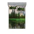 thumbnail image 1 of Ambesonne Nature Fitted Sheet & Pillow Sham Set, Yosemite Tree, Full, Beige Green, 1 of 2