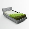 thumbnail image 1 of Ambesonne Nature Fitted Sheet, Pine Tree Silihouette, Twin Size, Lime Green Army Green, 1 of 2