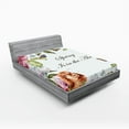 thumbnail image 1 of Ambesonne Nature Fitted Sheet, Rabbits Orchid Flowers, Queen Size, Multicolor, 1 of 3