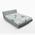 thumbnail image 1 of Ambesonne Nature Fitted Sheet, Retro Soft Pine Tree, Full Size, Blue Grey and Dark Mustard, 1 of 3