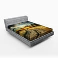 thumbnail image 1 of Ambesonne Nature Fitted Sheet, Road Field with Ripe, Full Size, Multicolor, 1 of 3