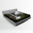 thumbnail image 1 of Ambesonne Nature Fitted Sheet, San Rafael Waterfalls, Queen Size, Green Grey, 1 of 2