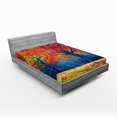 thumbnail image 1 of Ambesonne Nature Fitted Sheet, Seasonal Art Picture, Full Size, Vermilion Navy Blue, 1 of 2