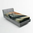 thumbnail image 1 of Ambesonne Nature Fitted Sheet, Snowy Peak Mountain, Twin XL Size, Grey Orange, 1 of 2
