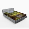 thumbnail image 1 of Ambesonne Nature Fitted Sheet, Spring Forest Mountain, Queen Size, Green, 1 of 3