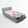 thumbnail image 1 of Ambesonne Nature Fitted Sheet, Spring Style Design, Twin Size, Lilac Pink Sky Blue, 1 of 2