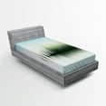 thumbnail image 1 of Ambesonne Nature Fitted Sheet, Spring Time Sunset Lake, Twin XL Size, Blue and Green, 1 of 2