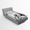 thumbnail image 1 of Ambesonne Nature Fitted Sheet, Spring Tree Birds Bike, Twin XL Size, Multicolor, 1 of 3