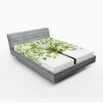 thumbnail image 1 of Ambesonne Nature Fitted Sheet, Summer Tree Blossoms, Queen Size, Green Brown White, 1 of 2