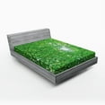 thumbnail image 1 of Ambesonne Nature Fitted Sheet, Sun with Tree Branches, Full Size, Green, 1 of 2
