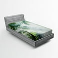 thumbnail image 1 of Ambesonne Nature Fitted Sheet, Sunbeams Shadows Idyllic, Twin Size, Green White, 1 of 2
