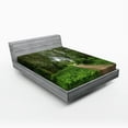 thumbnail image 1 of Ambesonne Nature Fitted Sheet, Sunny Day in Meadows, Full Size, Umber Fern Green, 1 of 2