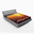 thumbnail image 1 of Ambesonne Nature Fitted Sheet, Sunset Scene on Clouds, Queen Size, Orange, 1 of 2