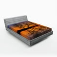 thumbnail image 1 of Ambesonne Nature Fitted Sheet, Sunset by Lake View, Full Size, Multicolor, 1 of 2