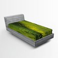 thumbnail image 1 of Ambesonne Nature Fitted Sheet, Tropical Foliage Leaf, Twin XL Size, Fern Green, 1 of 2