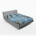 thumbnail image 1 of Ambesonne Nature Fitted Sheet, Vibrant Sky with Trees, Full Size, Blue Brown, 1 of 3