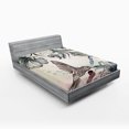 thumbnail image 1 of Ambesonne Nature Fitted Sheet, Vintage Birds Flowers, Full Size, Teal Brown, 1 of 3