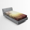 thumbnail image 1 of Ambesonne Nature Fitted Sheet, Vintage Leafless Autumn, Twin XL Size, Sepia, 1 of 2