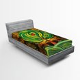 thumbnail image 1 of Ambesonne Nature Fitted Sheet, Vivid Apple Tree Lines, Twin Size, Green Brown, 1 of 3