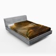thumbnail image 1 of Ambesonne Nature Fitted Sheet, Walkway at Canal Misty, Queen Size, Orange Brown, 1 of 2