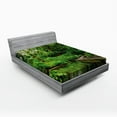 thumbnail image 1 of Ambesonne Nature Fitted Sheet, Wild Exotic Forest Pier, Full Size, Hunter Green Brown, 1 of 2