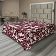thumbnail image 1 of Ambesonne Nature Flat Bedding Sheet Soft Top Sheet, Flowers Monochrome Retro, Full, Pale Maroon and White, 1 of 1