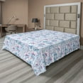 thumbnail image 1 of Ambesonne Nature Flat Bedding Sheet Soft Top Sheet, Icy Roses Pattern Stripes, Queen, Pale Sky Blue Lavender, 1 of 1