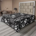 thumbnail image 1 of Ambesonne Nature Flat Bedding Sheet Soft Top Sheet, Olives Branches Monochrome, King, Charcoal Grey and White, 1 of 1