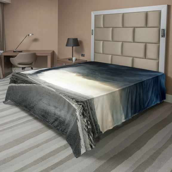 Ambesonne Nature Flat Sheet, Black Tornado Funnel Gas, Full Size, Grey