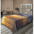 thumbnail image 1 of Ambesonne Nature Flat Sheet, Early Morning Sunrise, TwinXL Size, Blue and Orange, 1 of 1
