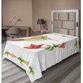 thumbnail image 1 of Ambesonne Nature Flat Sheet, Hummingbird Art, TwinXL Size, Red and Green, 1 of 1