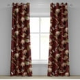 thumbnail image 1 of Ambesonne Nature Grommet Curtain, Art Butterfly Protea Flower, 50"x96", Pale Camel Maroon and Black, 1 of 1