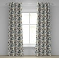 thumbnail image 1 of Ambesonne Nature Grommet Curtain, Birds Hibiscus Flowers, 50" x 108", Teal Brown, 1 of 6