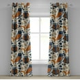thumbnail image 1 of Ambesonne Nature Grommet Curtain, Bohemian Owls Crescent Moon, 50"x120", Cinnamon Sea Blue and Ivory, 1 of 5