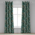 thumbnail image 1 of Ambesonne Nature Grommet Curtain, Fir Leaves and Cones Art, 50"x72", Hunter Green Fawn Umber, 1 of 1