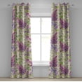 thumbnail image 1 of Ambesonne Nature Grommet Curtain, Lilac Flowers Watercolor Art, 50"x108", Pistachio Green and Pale Pink, 1 of 1