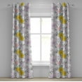 thumbnail image 1 of Ambesonne Nature Grommet Curtain, Minimal Floral Motif Print, 50"x108", Mustard and Pastel Purple, 1 of 5