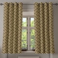 thumbnail image 1 of Ambesonne Nature Grommet Curtain, Minimalist Chevron Leaves, 50"x63", Dark Cocoa and Cream, 1 of 5