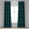 thumbnail image 1 of Ambesonne Nature Grommet Curtain, Realistic Look Tropical Art, 50"x96", Violet Blue and Fern Green, 1 of 1