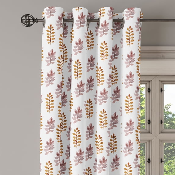 Ambesonne Nature Grommet Curtain Single Panel, Blossoms Spring Branches, 50"x60", Dried Rose Pale Coffee