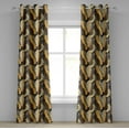 thumbnail image 1 of Ambesonne Nature Grommet Curtain, Tropical Leaves Sketch Art, 50"x84", Charcoal Grey Mustard, 1 of 1