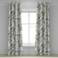 thumbnail image 1 of Ambesonne Nature Grommet Curtain, Wild Butterfly Bird Leafy, 50"x72", Ivory Forest Green, 1 of 5