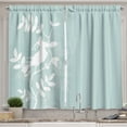 thumbnail image 1 of Ambesonne Nature Kitchen Curtains, Bird Silhouette on Tree, 55"x39", Turquoise White, 1 of 3