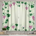 thumbnail image 1 of Ambesonne Nature Kitchen Curtains, Grape Vines Fruit Garden, 55"x39", Pink Purple Green, 1 of 2