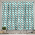thumbnail image 1 of Ambesonne Nature Kitchen Curtains, Kawaii Landscape Mountain, 55"x45", Turquoise White Salmon, 1 of 3