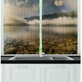 thumbnail image 1 of Ambesonne Nature Kitchen Curtains, Reflections on Lake, 55"x45", Grey and White, 1 of 1