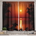 thumbnail image 1 of Ambesonne Nature Kitchen Curtains, Rural Fresh Dramatic View, 55"x39", Red Scarlet Vermilion, 1 of 3