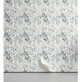 thumbnail image 1 of Ambesonne Nature Peel & Stick Wallpaper for Home, Minimalist Floral Sketch Art, 13"x36", White Pale Cadet Blue, 1 of 5