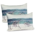 thumbnail image 1 of Ambesonne Nature Pillow Sham 2 Pack, Fallen Tree in Beach, 30"x20", Cream Green, 1 of 3